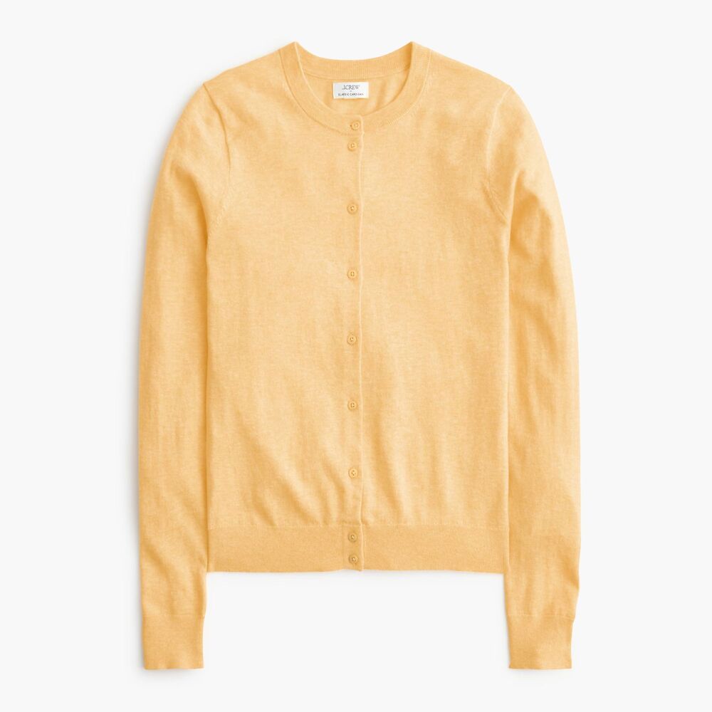 NWT J. Crew Classic Crewneck Button-Front Cardigan Yellow Size XXL